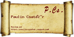 Paulin Csatár névjegykártya